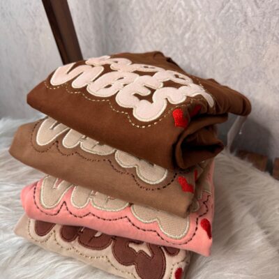 بلوز شلوار دخترانه تن تک چاپی با نوشته برجسته